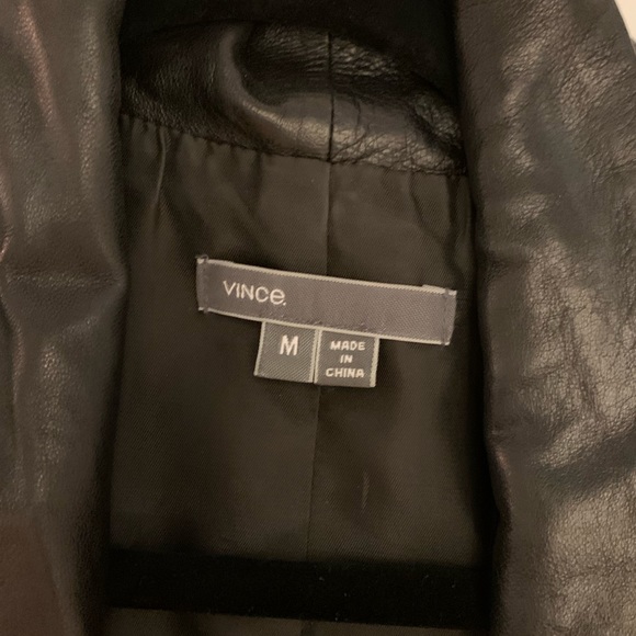 Vince Black Asymmetrical Linen Leather Vest - M - Picture 6 of 7